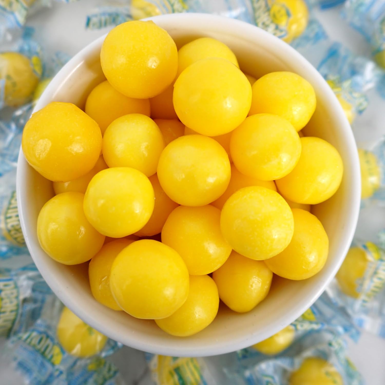 Lemonheads Candy, 4lb Bulk Bag (Approximately 312 pieces), Sour Hard Candy, Yellow Candy, Indvidually Wrapped Lemonhead Bulk Candy, The Hampton Popcorn & Candy Company