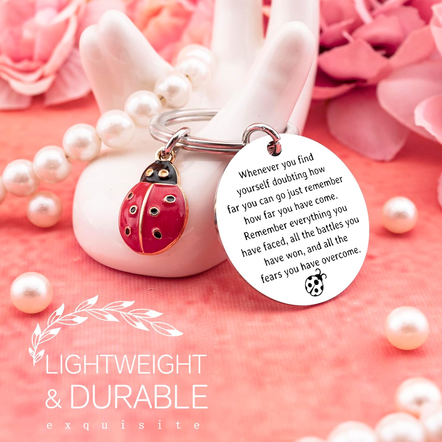 Ladybug Keychain Gifts For Women Inspirational Ladybug Charm For Friends Besties Sister Birthday Christmas