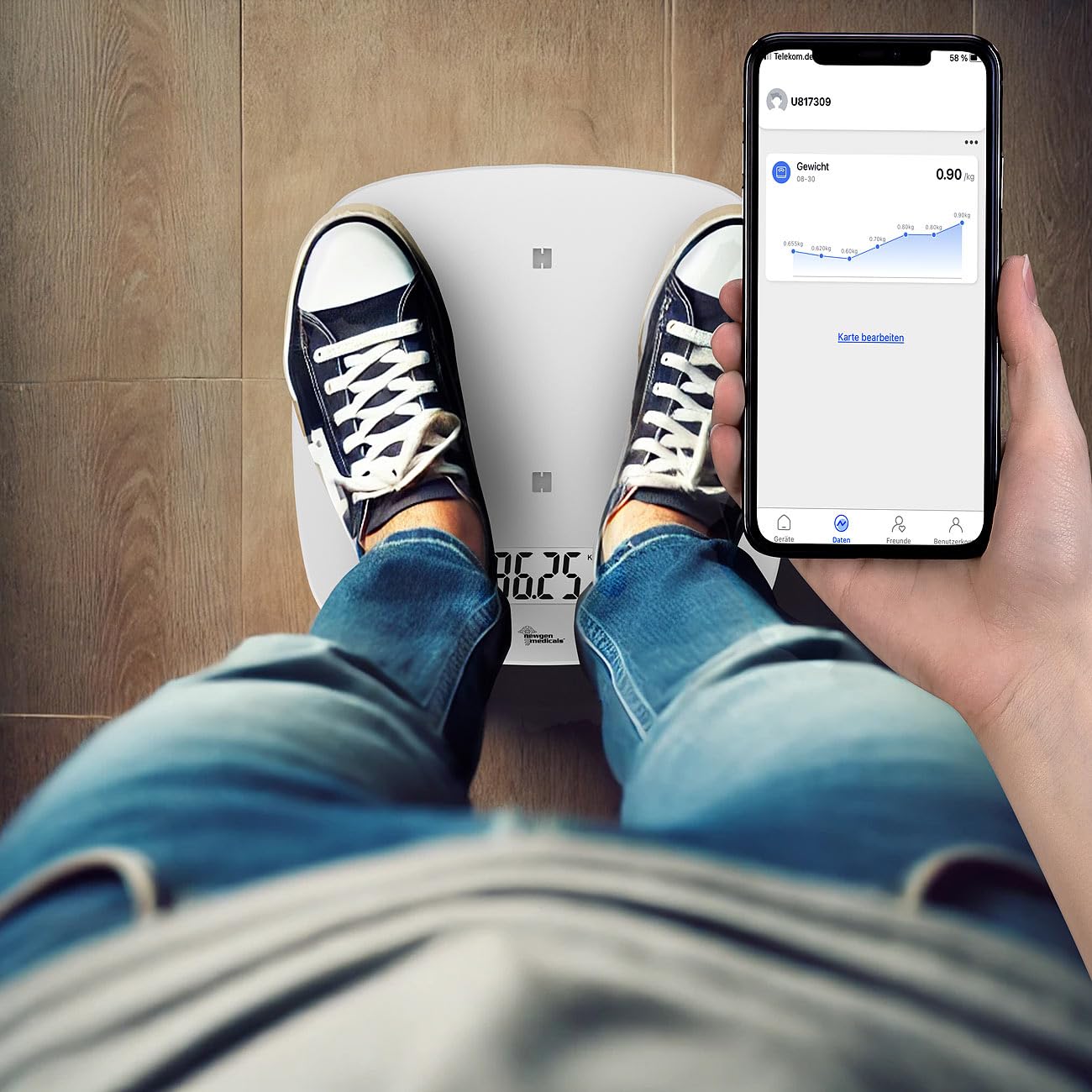Pèse-personne et balance bébé connecté rechargeable [newgen medicals]