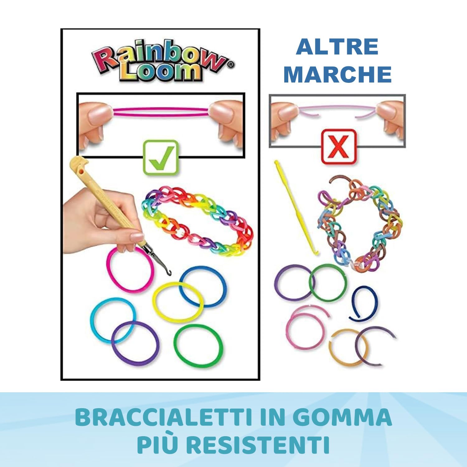 Bandai - Rainbow Loom Boutique – Set Automatico per Creare Braccialetti con Elastici - Hobby Creativo - Contiene 4000 Elastici, Ganci, Beadmoji, Charm - Giocattolo per Bambini dai 7 anni in su -CD0186