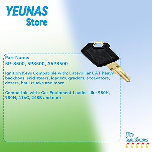 Miniatura 3 de 5P8500 5P-8500 Llaves de encendido de repuesto para CAT Caterpillar Loader Excavadora Bulldozer y equipo pesado 5P 8500 2462641 (paquete de 5)