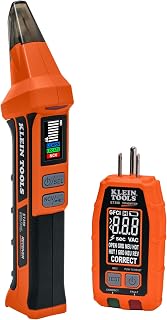 Klein Tools ET350 4-in-1 디지털 회로 차단기 파인더, 콘센트 결함 감지기, 비접촉 전압 테스터, GFCI 테스터, 학습 및 찾기 모드, 백라이트 LCD, LED 작업 조명