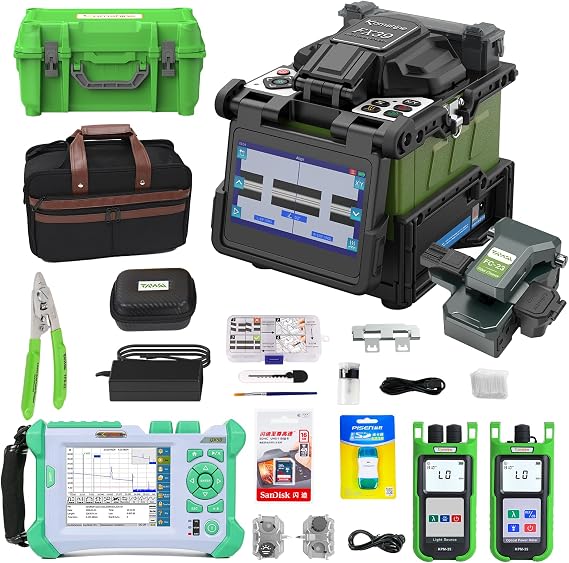 Fiber Splicer FX39 Core to Core + OTDR QX50 Single Mode 1310 1550nm+ KPM-35 Optical Power Meter -70~+6dB 7 Wavelengths +KLS-35-S Optical Light Source 1310 1550nm