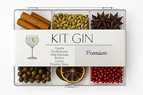 Kit Gin Premium 7match - Cardamomo - Anis Estrelado - Pimenta Rosa - Zimbro - Canela - Limão