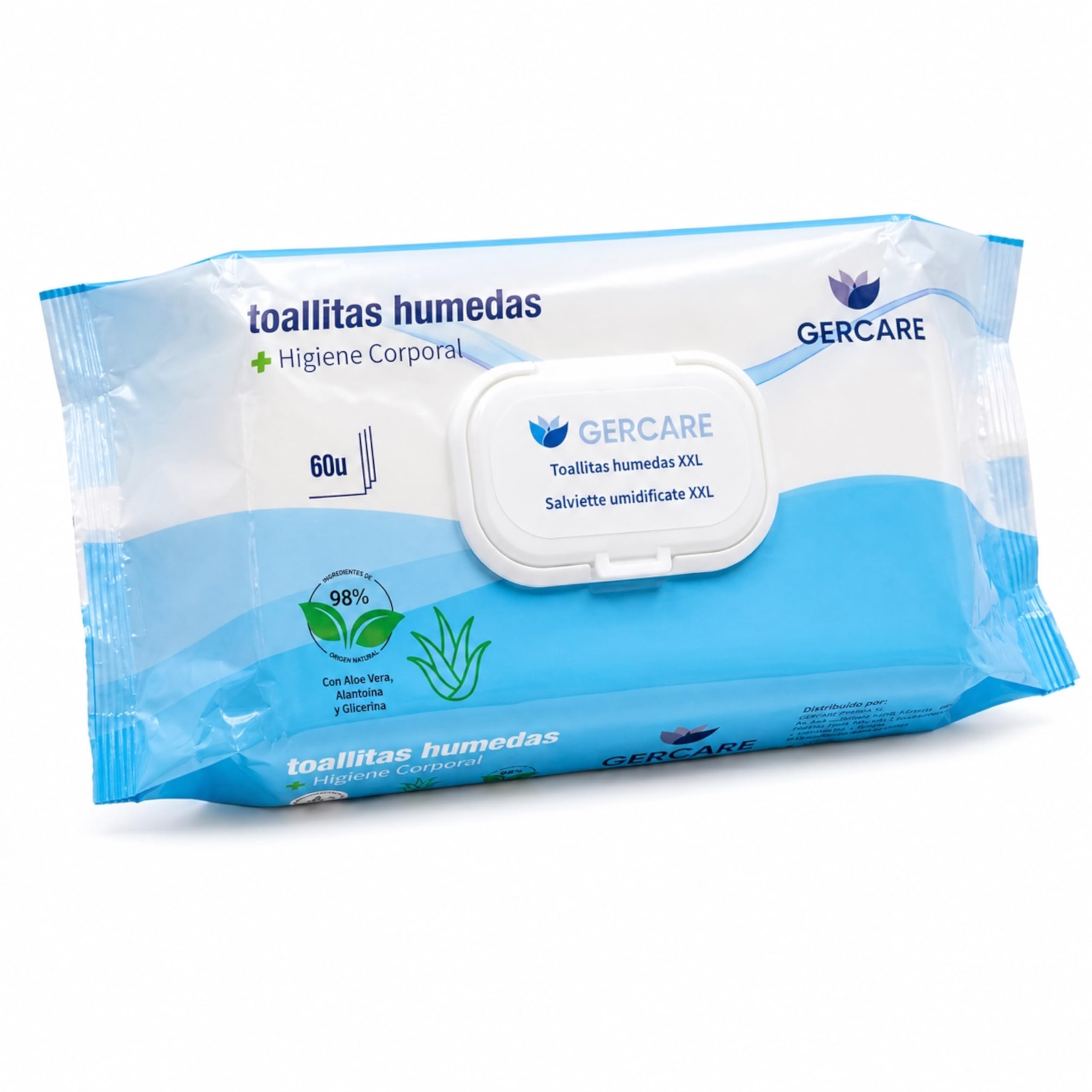 Toallitas Húmedas Adultos XXL con Aloe Vera 180 Unidades (3x60) | Toallitas Higiene Corporal para Personas Mayores, Dependientes y Encamados | Extra Grandes, Suaves, Resistentes y Dermatológicas