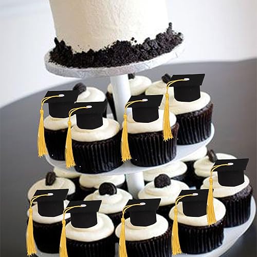 Miniatura 4 de Paquete de 40 adornos para cupcakes de graduación Class of 2023 con purpurina So Proud of You Diploma Graduation Cap Cupcake Picks Bright Future