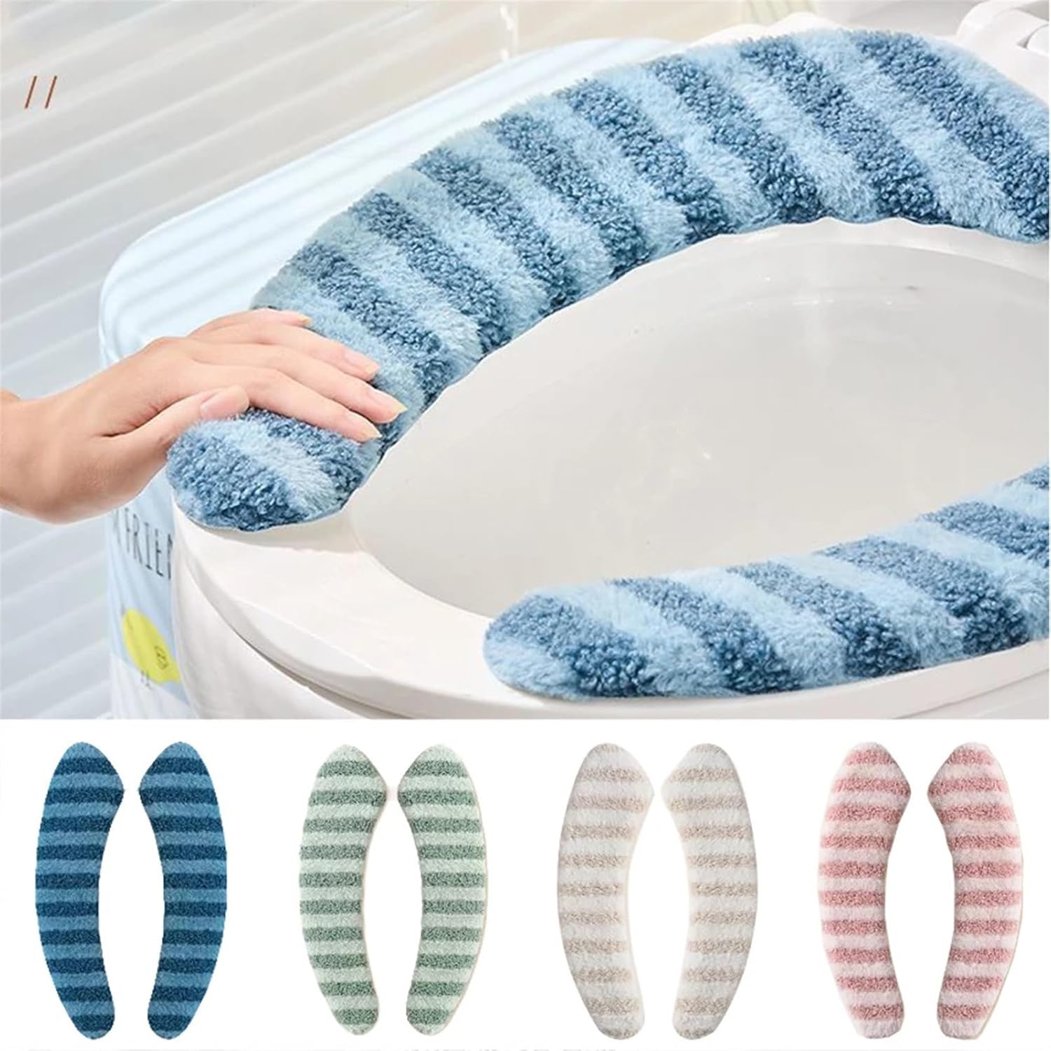 Self-adhesive Adsorption Toilet Universal Seat Cover Cartoon WC Toilet Sticky Seat Cushion Washable Bathroom Insulation (Size : Green)