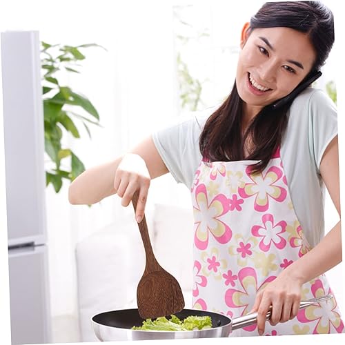 Miniatura 6 de Cuchara de madera antiadherente, utensilios de cocina de diseño retro para servir alimentos, vajilla de madera para uso doméstico y catering para