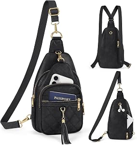 SDYSM Crossbody Bag for Women 2 in 1 Sling Bag Women Leather Small Sling Backpack Anti Theft Travel Purses Stylish Chest Bag
