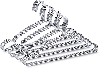 FSUTEG 40-Pack Heavy-Duty Stainless Steel Hangers – 15lb Capacity, Rustproof Metal Closet Hangers with Notched Design for Straps, Ideal for Home, Dorm, Laundry & Outdoor Use, Silver