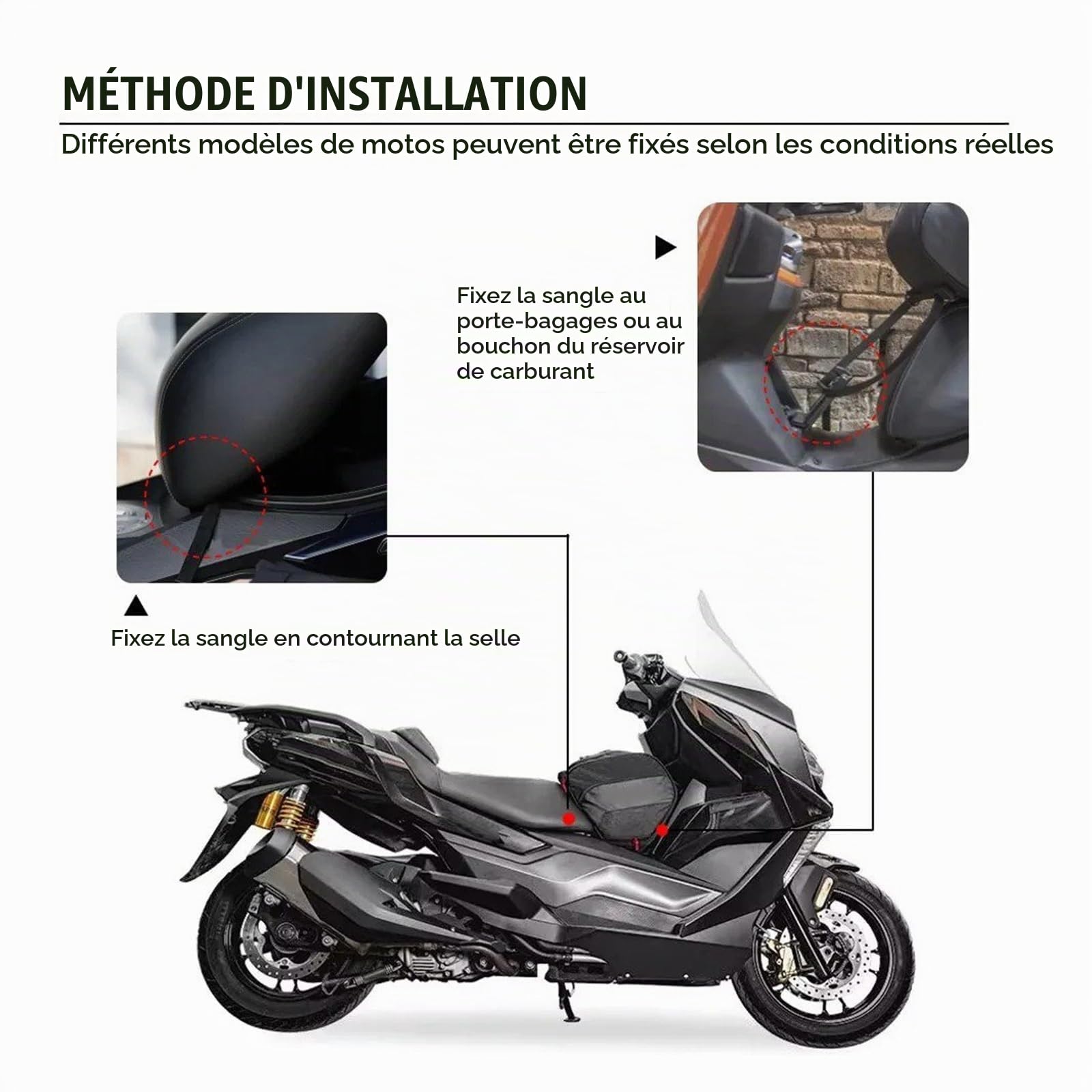 Sac à Outils Moto pour for ADV 150 160 350 pour PCX 125 150 160 pour X-ADV pour Forza 300 350 750 Scooter Tunnel Sac Réservoir Outil Voyage Bagages Sac De Rangement Sacoche Reservoir Moto
