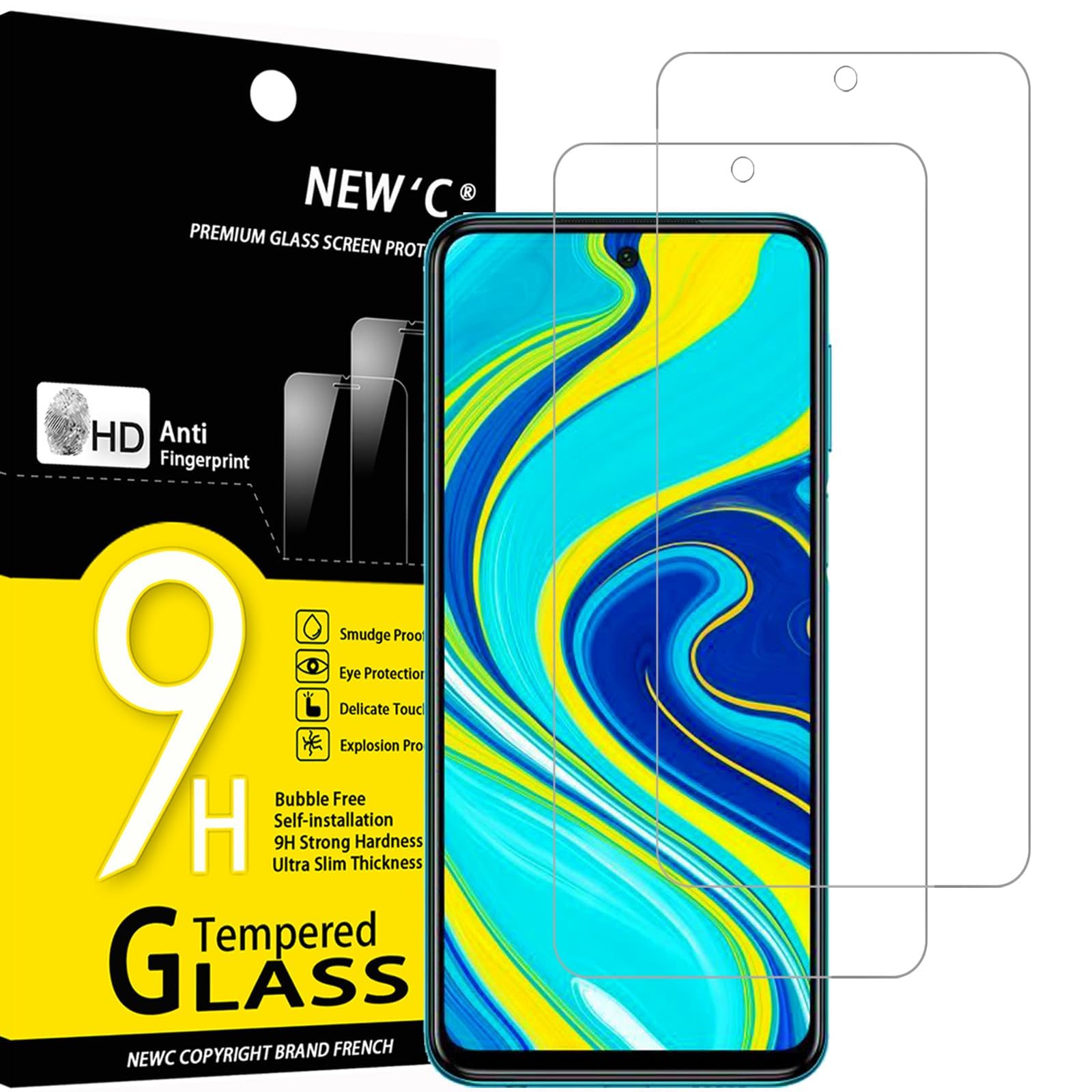 Bigben Connected - Vetro Temperato Per Xiaomi Redmi Note 9S/9 Pro: Proteggi Schermo HD Anti-Impronta
