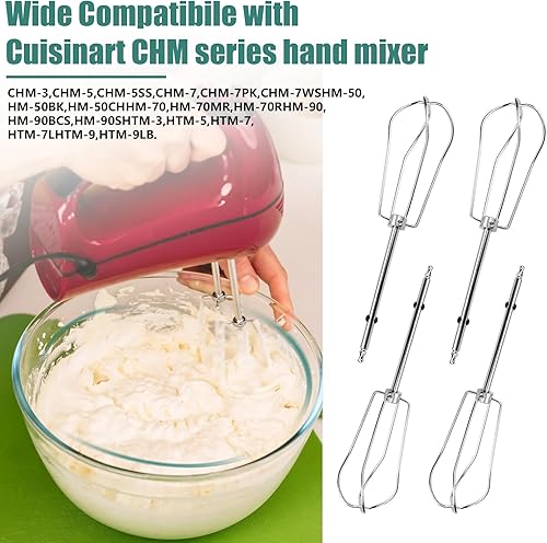 Miniatura 2 de Batidores de repuesto para batidoras de mano Cuisinart serie CHM, HM-50 HM-50BK HM-70 CHM-3 CHM-7PK, batidores de repuesto para mezclador de mano
