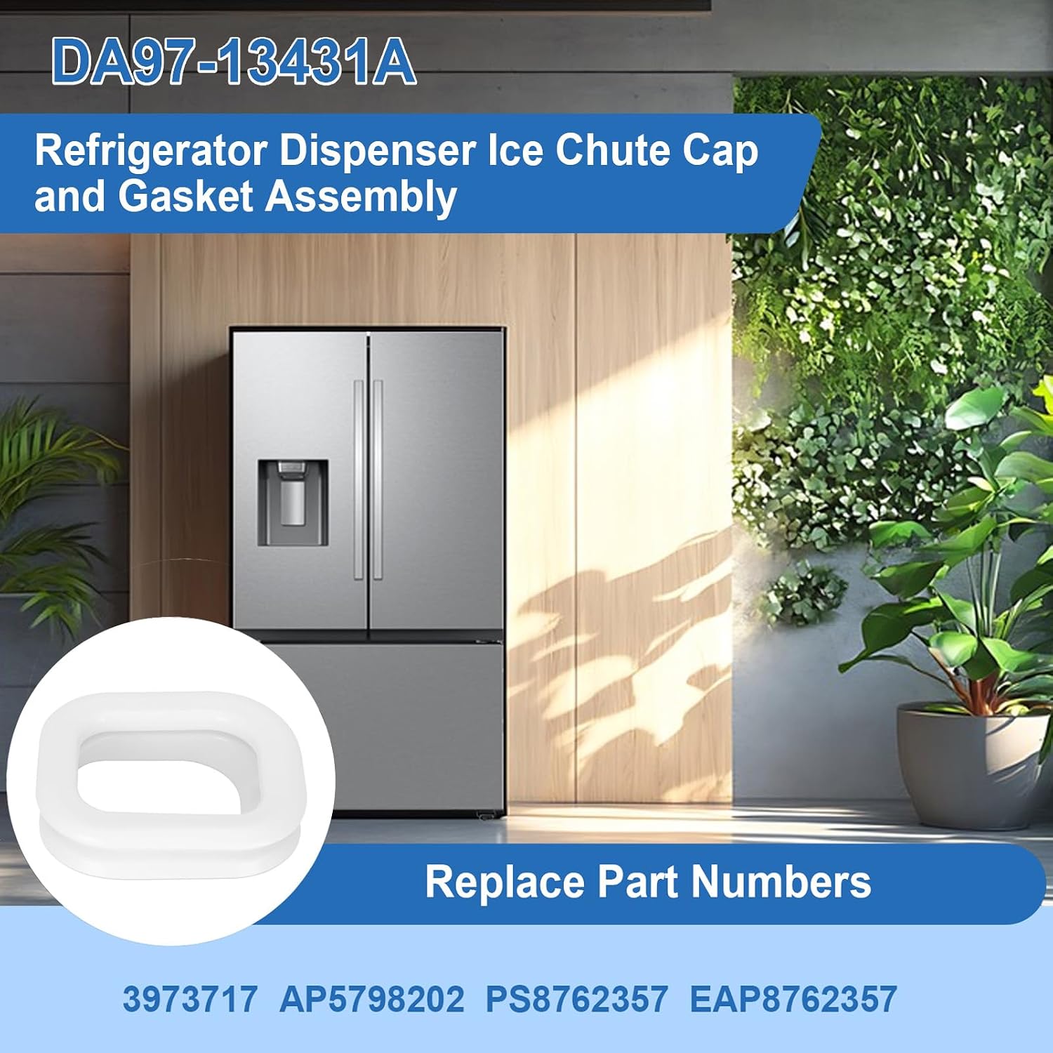 DA97-13431A Dispenser Ice Chute Cap for Sansung Refrigerator RF22K9381SR RF23J9011SR RF28K9380SR RF32FMQDBSR Ice Maker Gasket, RF28K9070SR/AA Ice Maker Gasket