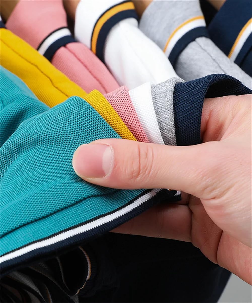 Men's Embroidery Polo Shirt Solid Color Short Sleeved T Shirt Tops