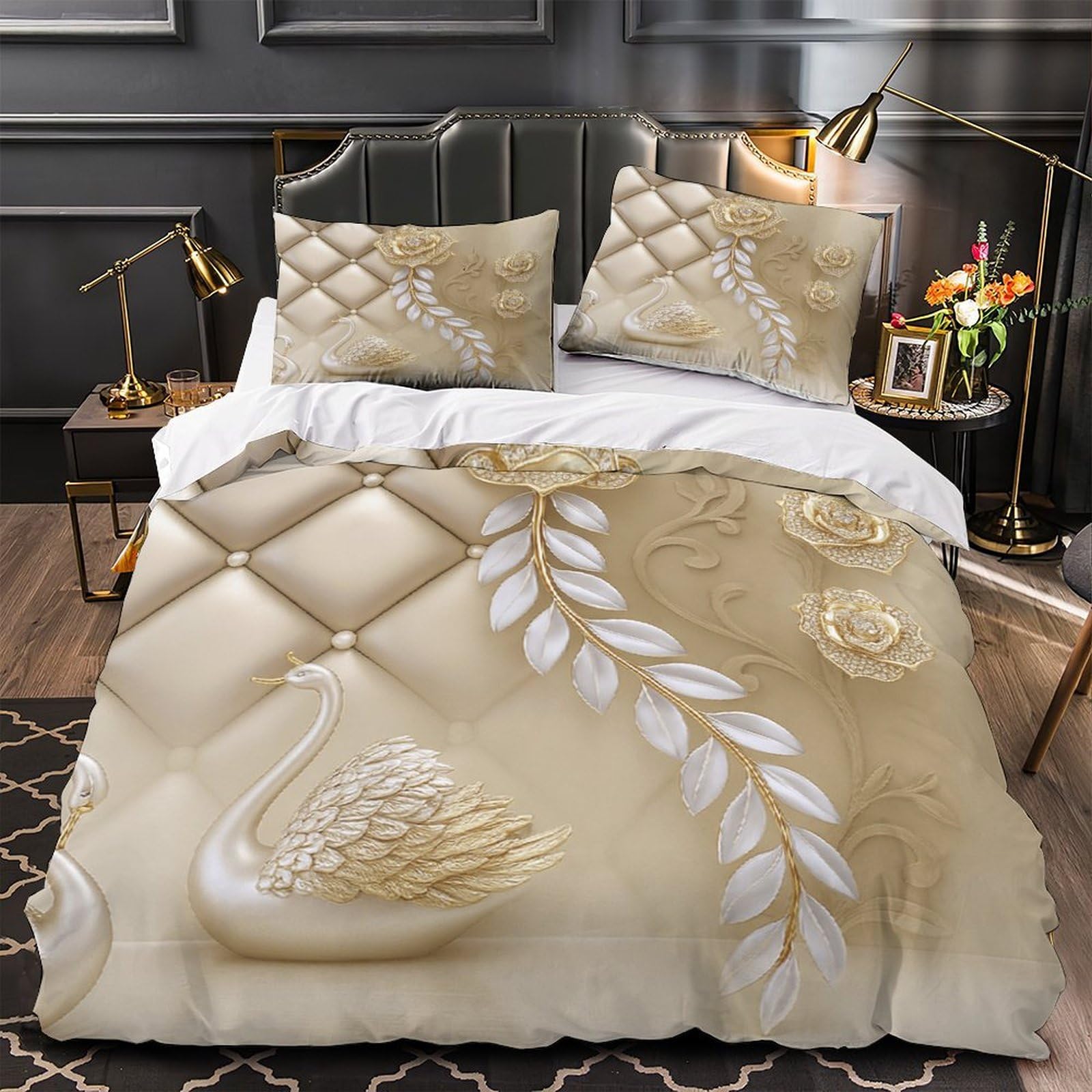 Ensemble de literie 3D fleuri pour s'offrir un cocon de douceur King