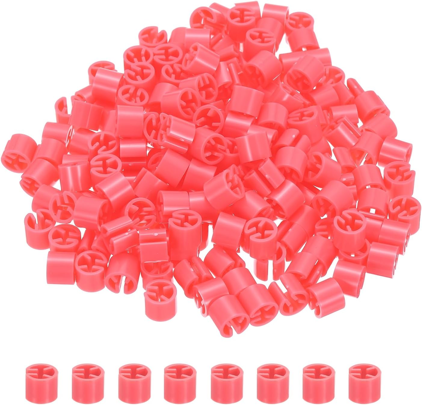 PATIKIL 300Pcs Clothes Hanger Marker Blank Plastic Garment Tags Size Hanger Markers Fit 3mm Rod for Garment Color Coding Snap Labels Accessories, Dark Pink