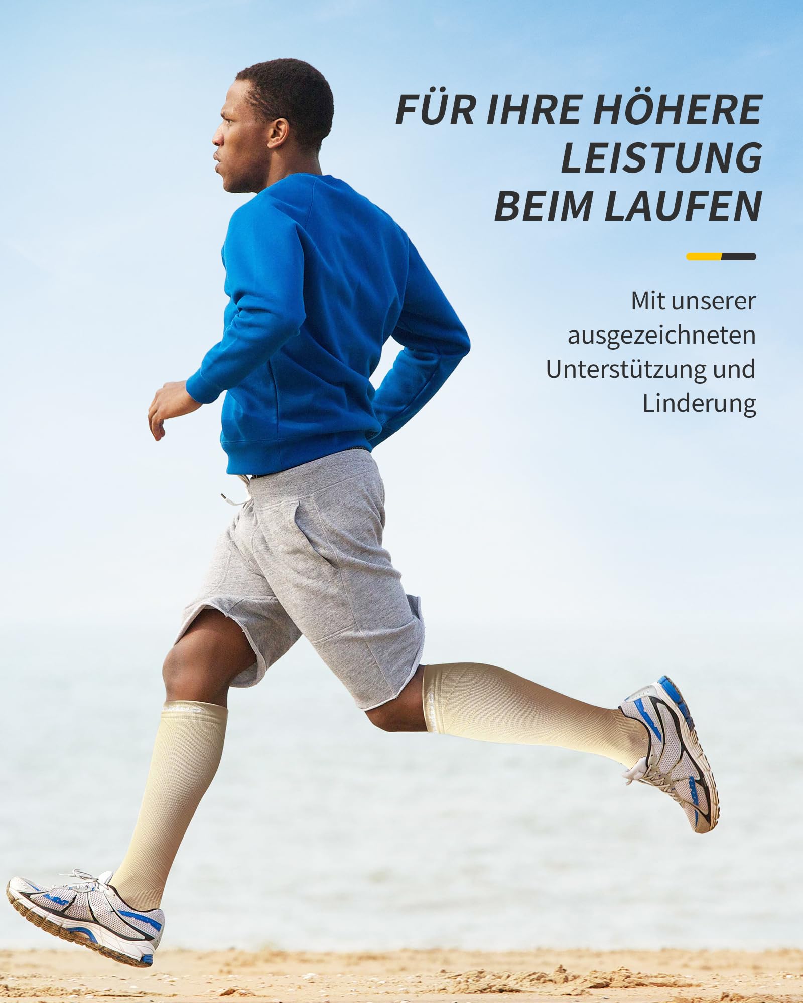 CAMBIVO Kompressionsstrümpfe Damen und Herren 2 Paar, Kompressionssocken Stützstrümpfe für Laufen, Sport, Flug, Reise, Radsport