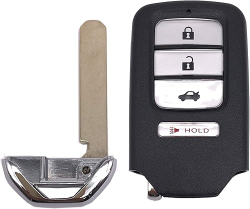 Miniatura 2 de Funda para llavero inteligente con control remoto para Honda Accord Civic CR-V HRV con 4 botones de repuesto sin llave (1)