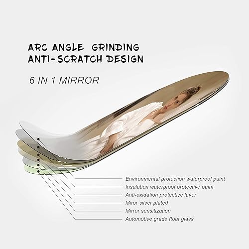 Miniatura 8 de Espejo con luz para maquillaje Espejo de tocador con luces espejo Hollywood ajustable 3 ajustes de luz de color pantalla táctil espejo de baño