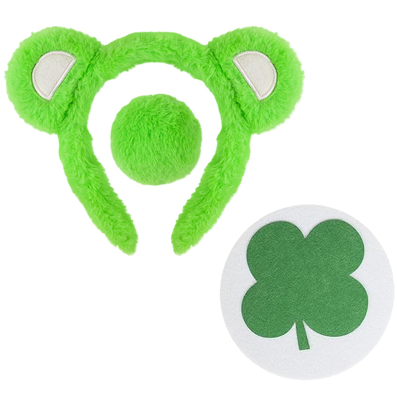 AYNKH Carnival Bear Costume, Bear Ears Headband Tail Cloud Sticker, Sister Friends Group Unify Outfit Accessory for Festival Activities, Fashion Rainbow Costumes Halloween Motto Party