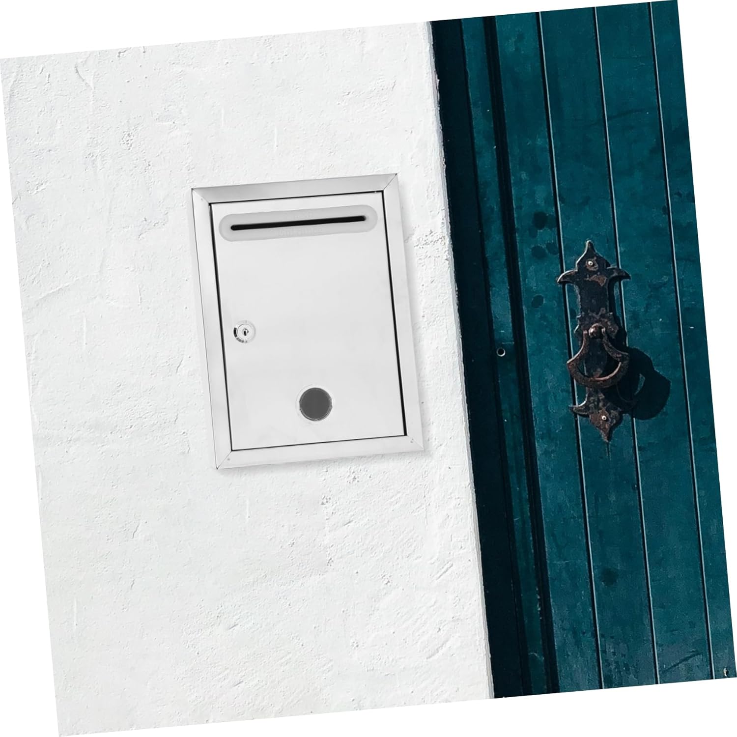 Housoutil Stainless Steel Wall Mount Complaint Mailbox with Lock Capacity Durable Suggestion Box for Outdoor Use Theft Post Box for Letters and Donations