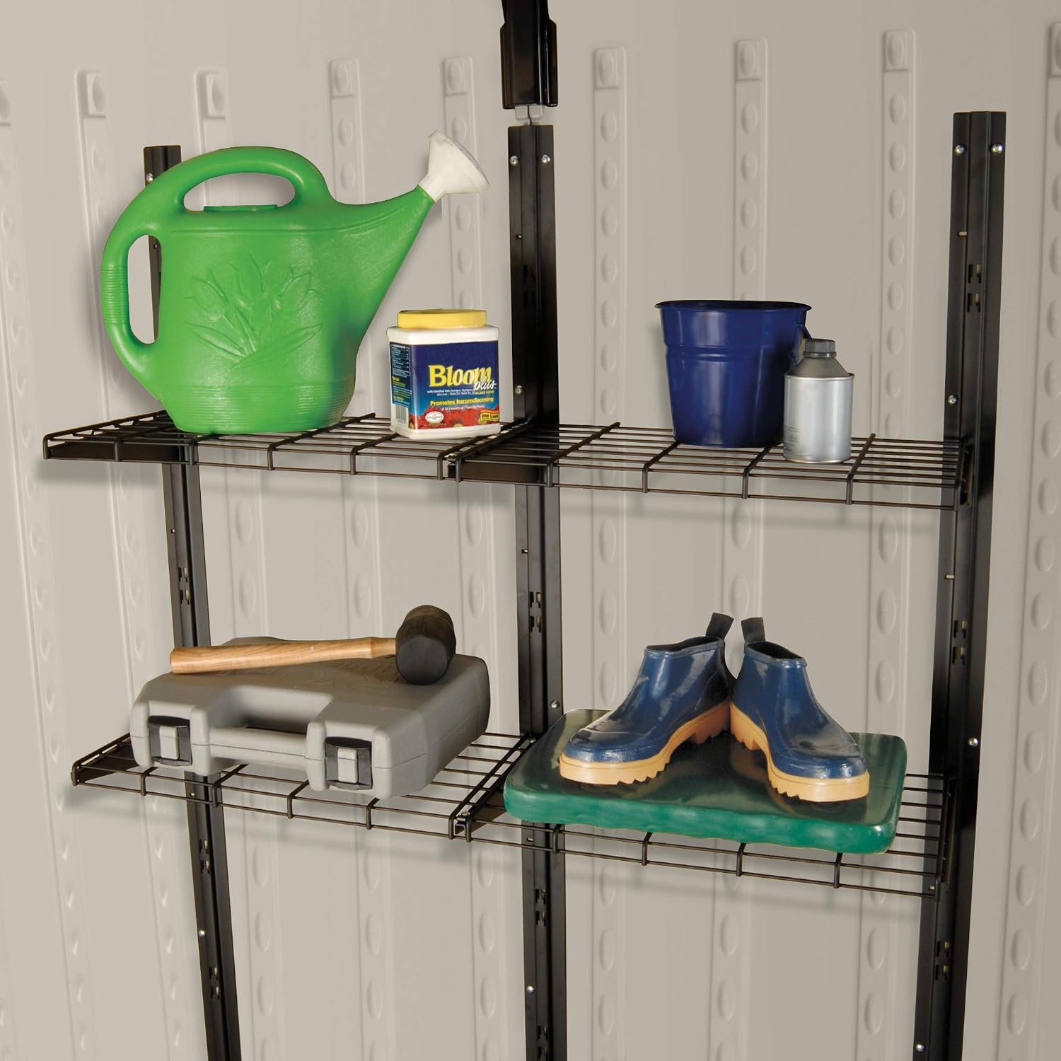 Suncast Dual Shelving Extension Kit for Storage Sheds, Black