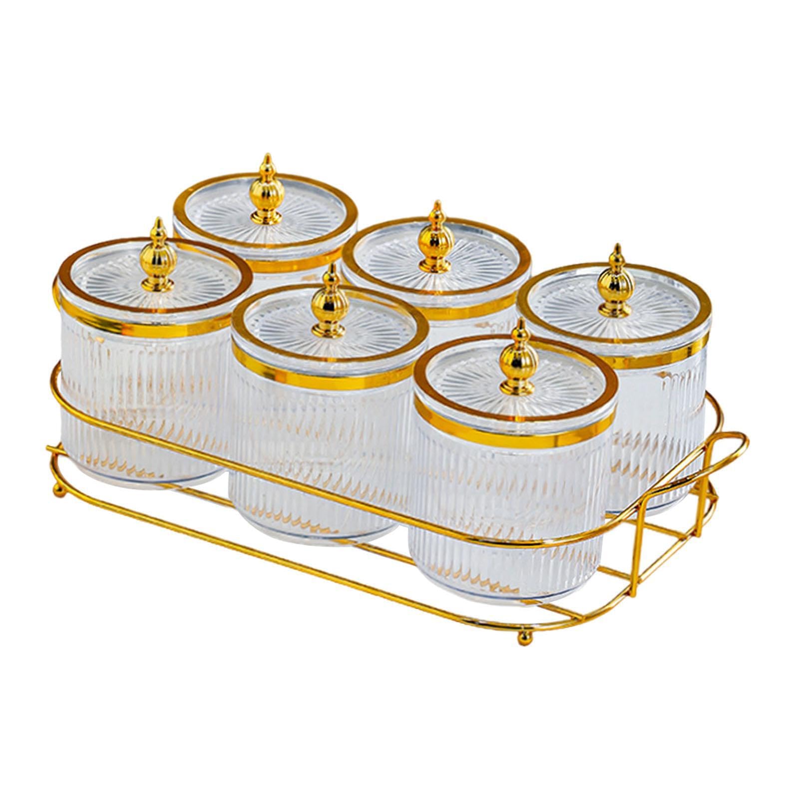 KIXZSAZ Glass Condiment Serving Tray Bar Container With Striking Hosting Parties And Gatherings Can Be Placed Separately To Avoid Mixing Fruit Dessert Snacks, Clear, 35.5x18.5x12cm
