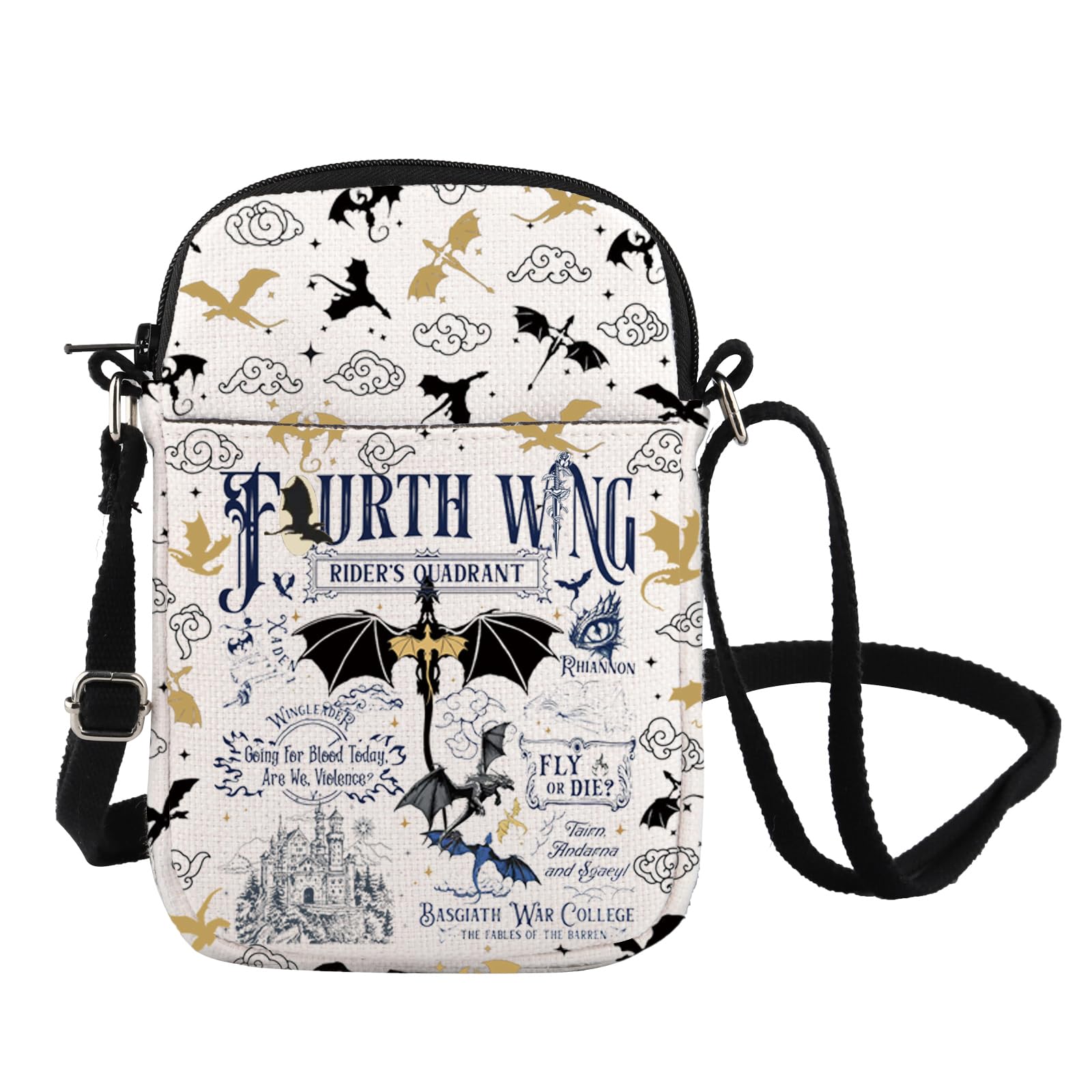 FW Merch FW Inspire Crossbody Bag Fly Or Die Shoulder Bag Fantasy Reader Gift Dragon Rider Shoulder Bag