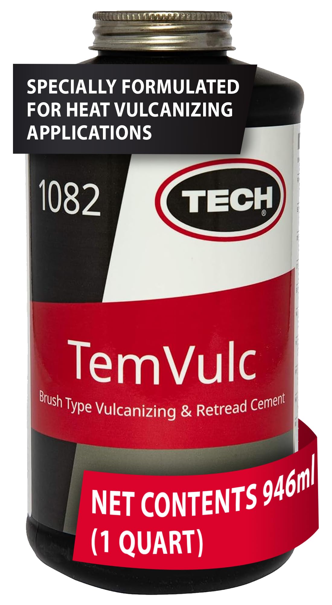 TEMVULC Black Cement for Bonding Tire Repairs in Heat Vulcanizing Applications (1qt)
