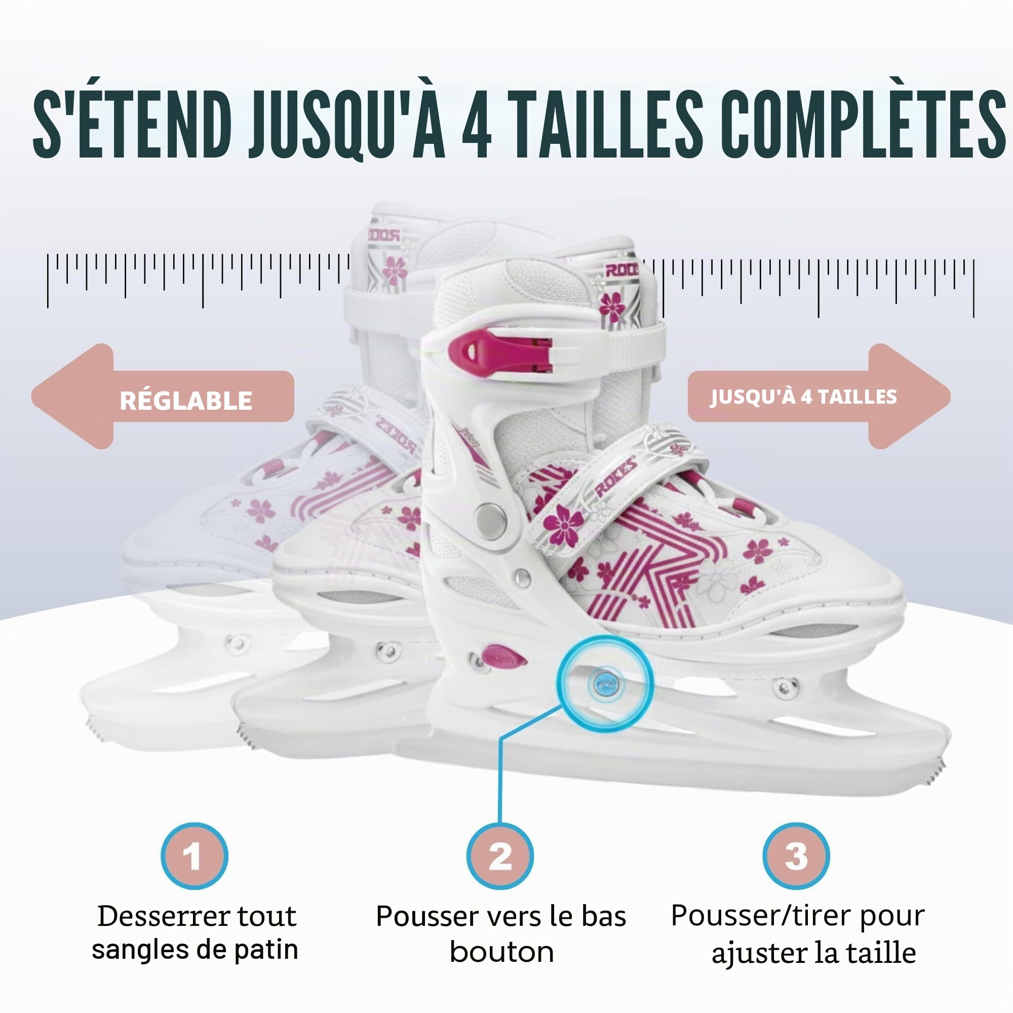 Roces Jokey Ice 3.0 Fille Patins à glace - Ice Skates pour Enfant
