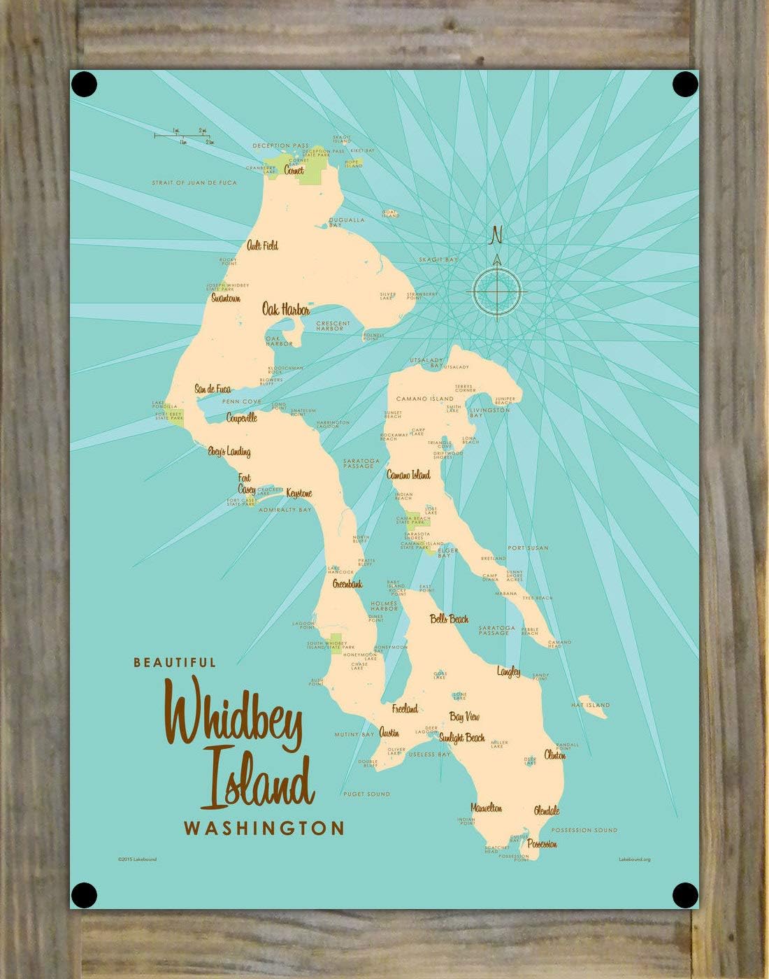 WoodMounted Metal Sign Map Art Lake Entiat Washington Signs Wall