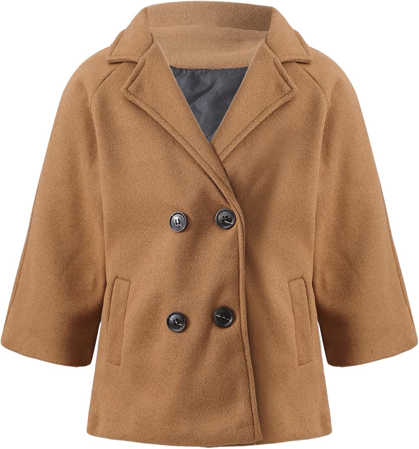 YiZYiF Boys Wool Coat Notched Collar Double Breasted Jacket Trench Coat: Clothing, Shoes & Jewelry