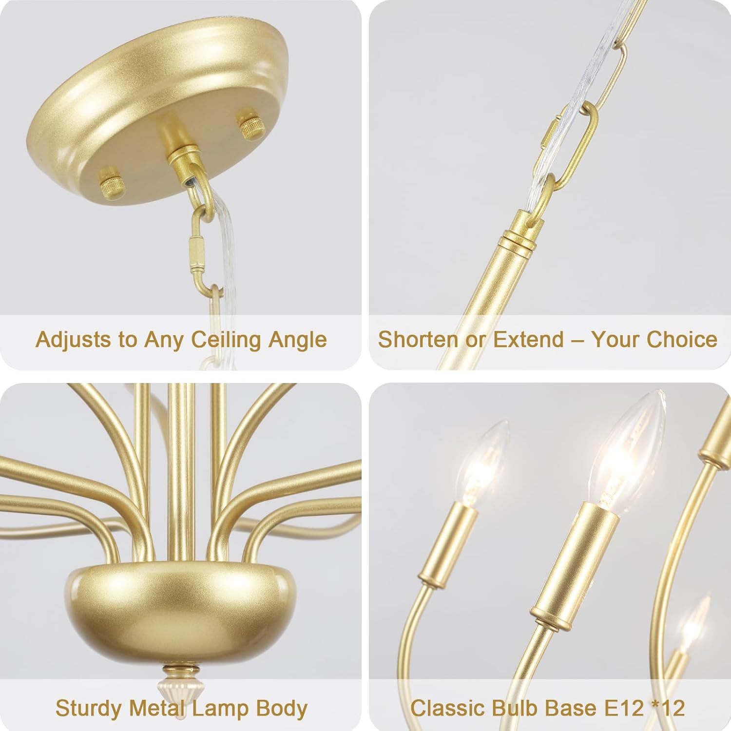 Modern Gold Chandelier for Dining Room,12-Light Gold Chandeliers,34 Inch Large Industrial Hanging Light Fixture for High Ceilings for Living Room, Kitchen, Entryway,Foyer