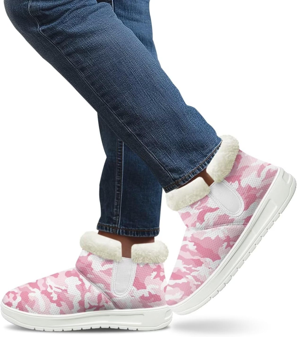 Ankle Snow Boots for Women Faux Fur Lined Winter Boots for Women Outdoor Fashion Winter Outfits