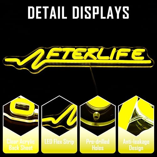 Miniatura 6 de Ajoyferris Cyberpunk - Letrero de neón LED para decoración de pared, juegos de disparos, luz de neón para sala de juegos, decoración de cueva de