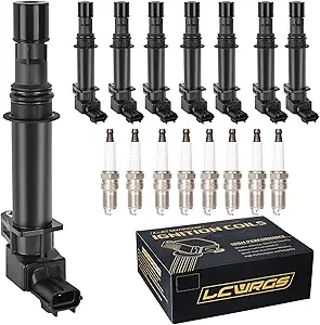 LCWRGS Ignition Coil Packs and Spark Plugs Set for 4.7L V8 (Set of 8)