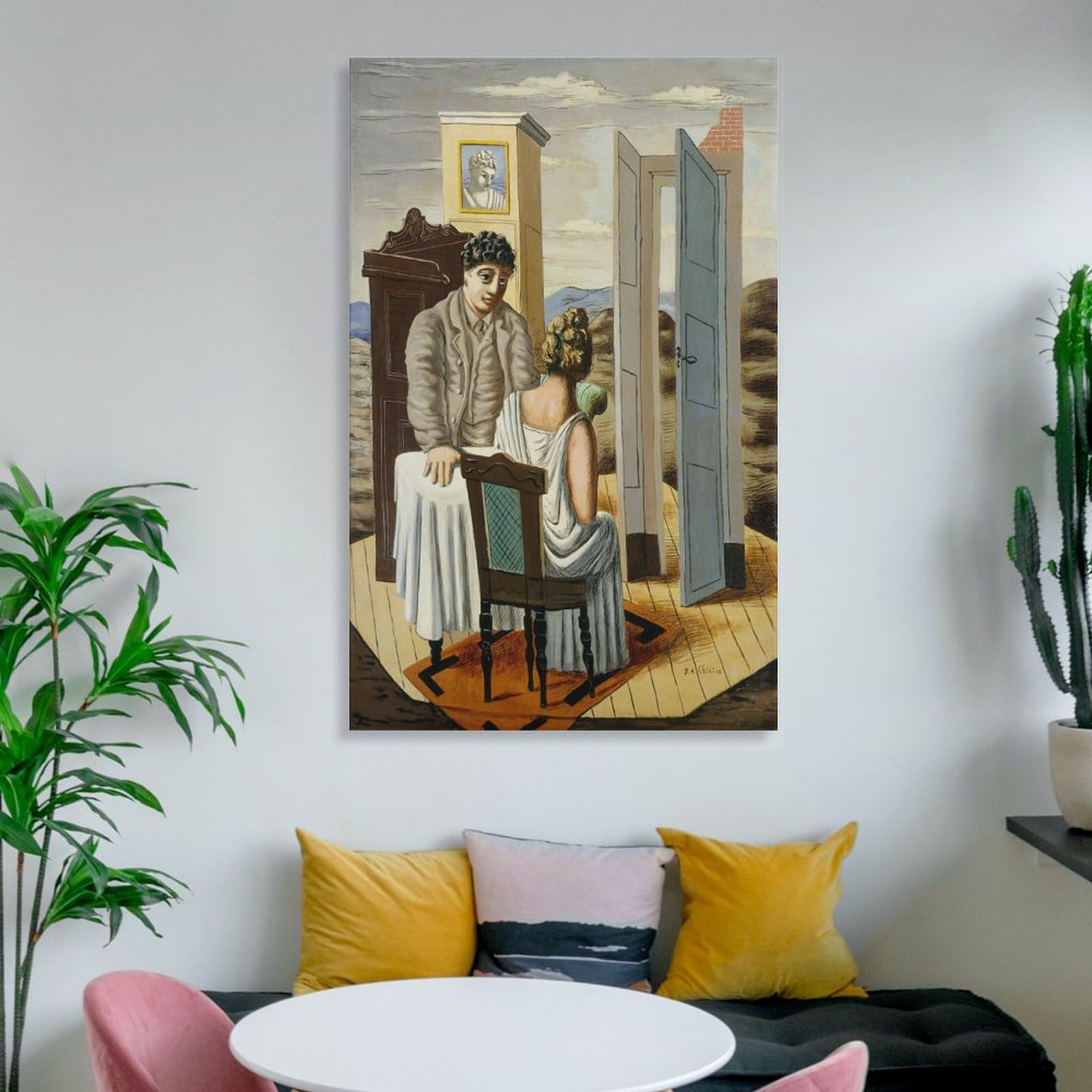 絵画 油絵  ジョルジョ・スカルコ Amazon.co.jp: 画家 ジョルジョ・デ・キリコ 形而上絵画 廃墟の中の