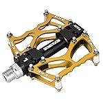 ROCKBROS Mountain Bike Pedals Non-Slip MTB Pedals Durable Lightweight Aluminum Alloy Bicycle Pedals for Mountain Bikes Commuter Bike Leisure Bikes 9/16