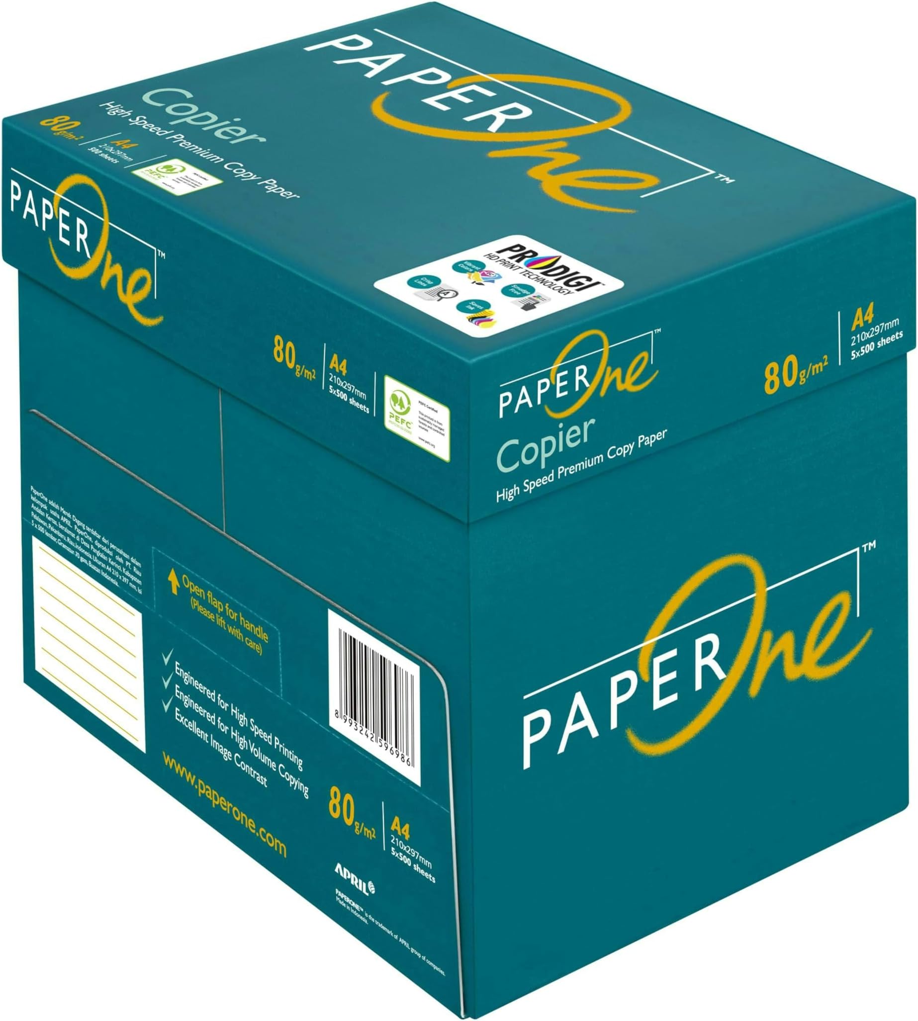 PaperOne™ Copier Premium Copy Paper, 80 GSM, A4 Size, 5 reams per Carton Box