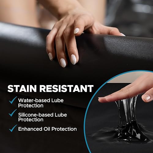 Miniatura 5 de Hoja de Masaje Nuru Inflable con Asas y Lados Inflables  PVC Negro Duradero Impermeable  210 x 156 x 16 cm, 83 x 61 x 6 pulgadas  Protección Contra