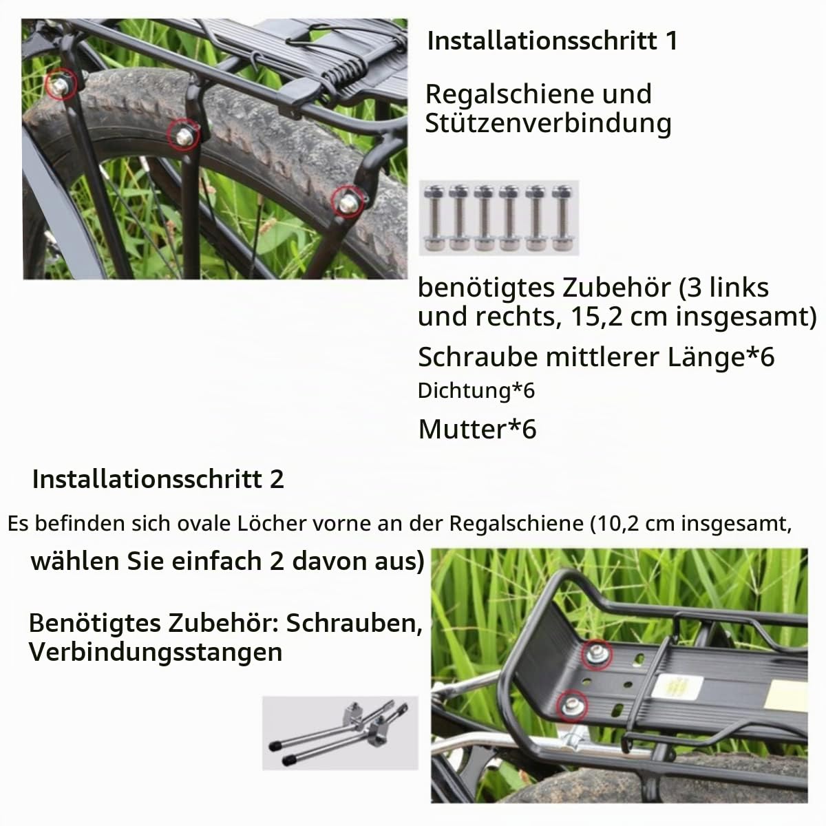 ETOPARS Fahrrad Heckträger Touring Carrier Cargo Frame-Mounted für Mountainbike Schwerere Oberseite Lasten