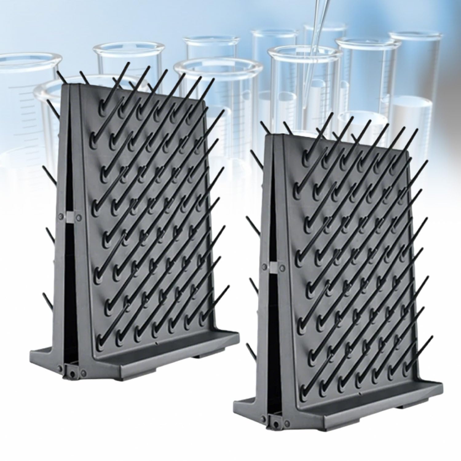 Estante de secado de laboratorio desmontable, secador de vidrio de prueba fácil de limpiar para vasos de precipitados, frascos Erlenmeyer, cilindros graduados