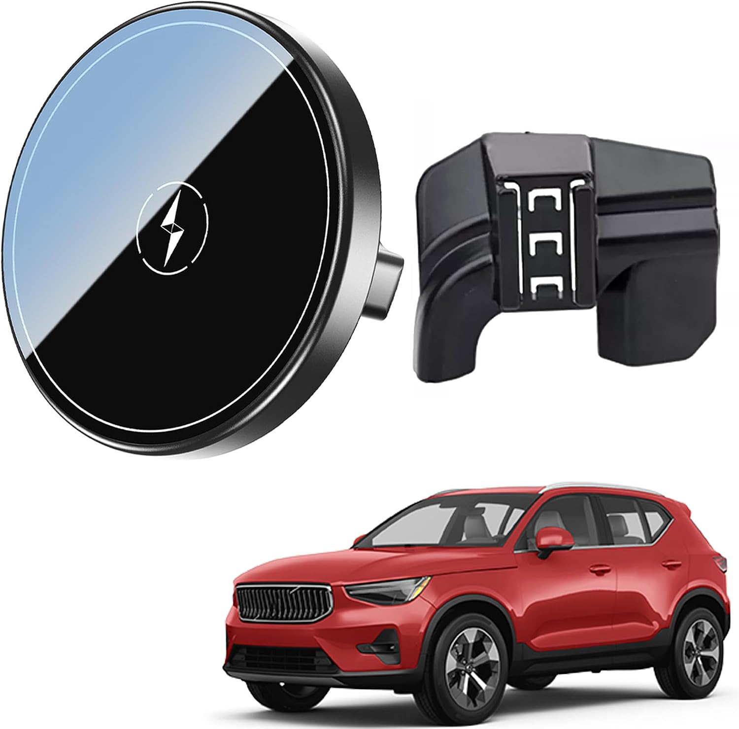 15W Magnetic Wireless Charging Car Mount Exclusive Snap-On Holder for Volvo XC40 2018-2024 Accessories Dedicated Phone Stand Compatible with MagSafe for iPhone 12-17 Series