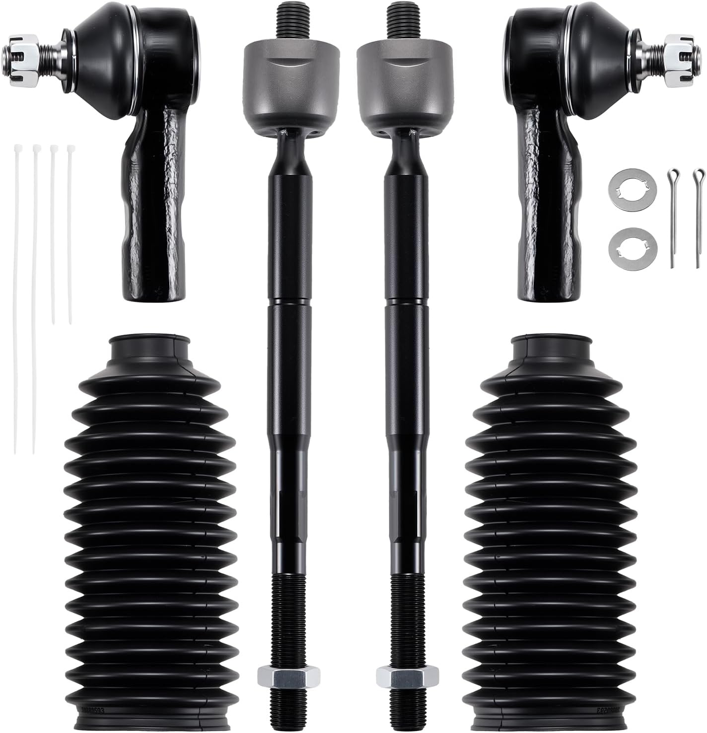BDFHYK 6pcs Tie Rod Ends Kit Compatible with Toyota Tacoma 1995-2004,2*Outer tie rod ES80309+2*Inner tie rod EV409+2*dust cover