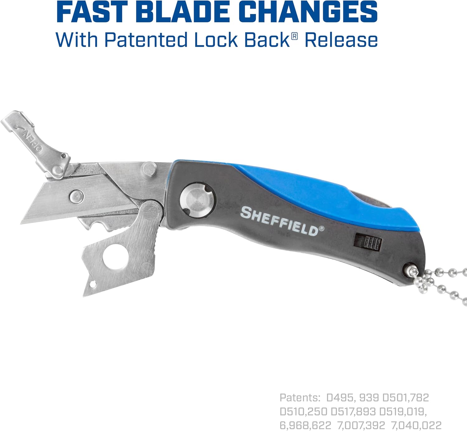 Sheffield 12125 Mini Box Cutter & 5 Blade Storage Compartment and Key Chain image 2