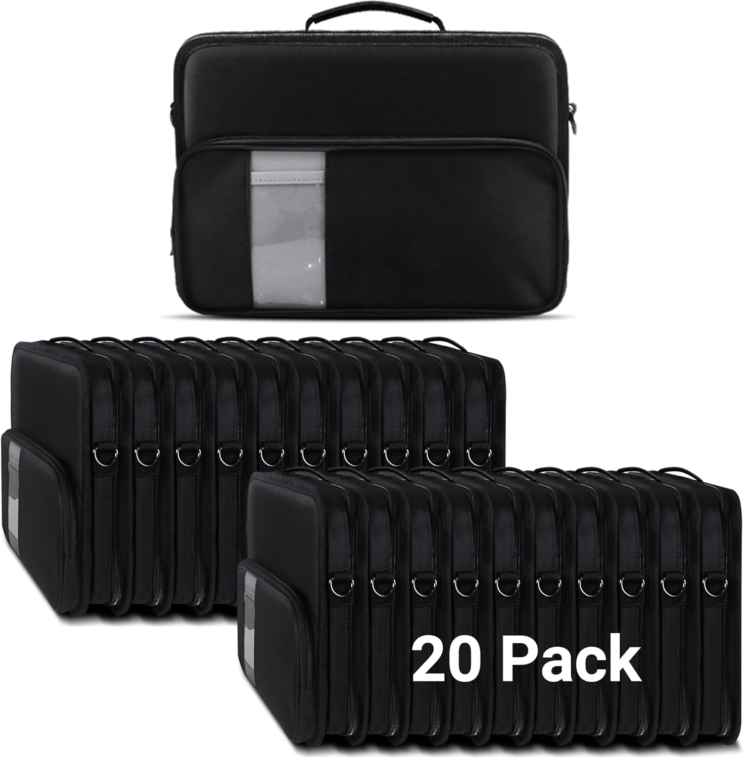 iBenzer 20 Pack Stay in 11 Inch Shockproof Protective Always On Laptop Sleeve Case for 11.6 MacBook, Chromebook, Ultrabook, Black LS-BPS-0111BK