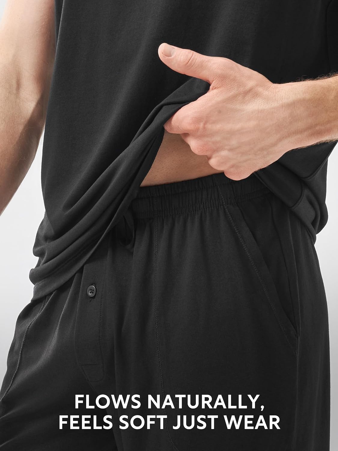 DAVID ARCHY Men's Pajama Set with Tank Top and Shorts | Cooling, Soft, Smooth, Lightweight, Pockets, Summer Nights, Relaxed Fit, Sleep