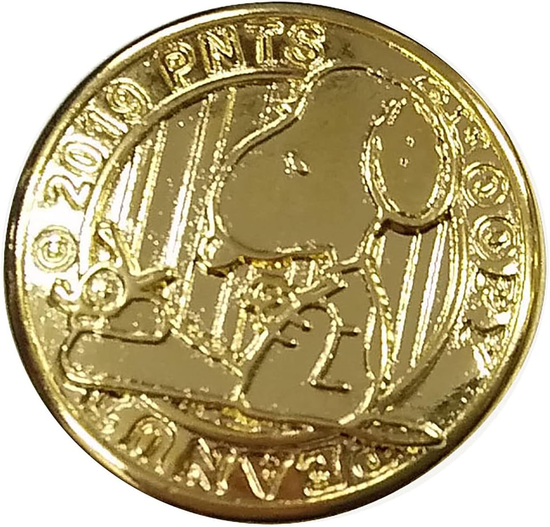 Misasa Snoopy Sewing Notion Metal Button 0.9 inch (23 mm) Gold No. 8595