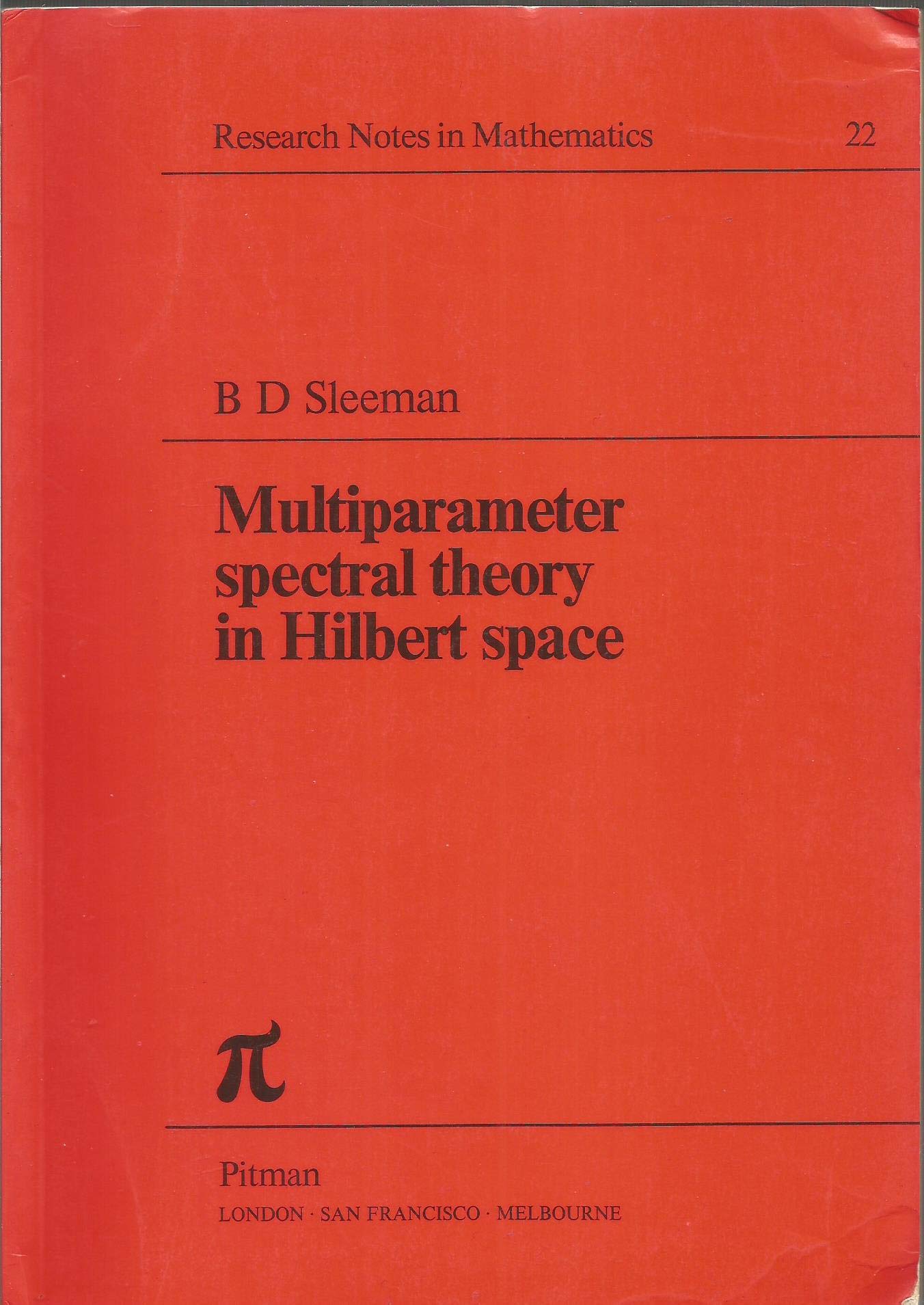 Buy Multiparameter Spectral Theory in Hilbert Space (Chapman & Hall/CRC Research Notes in Mathematics Series) — BookShops.in